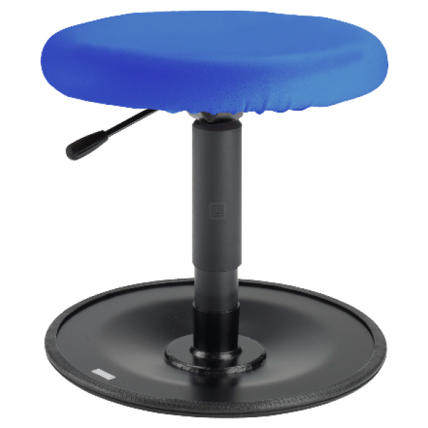 Educator stool LeitnerWipp 1, contour seat, metal base black